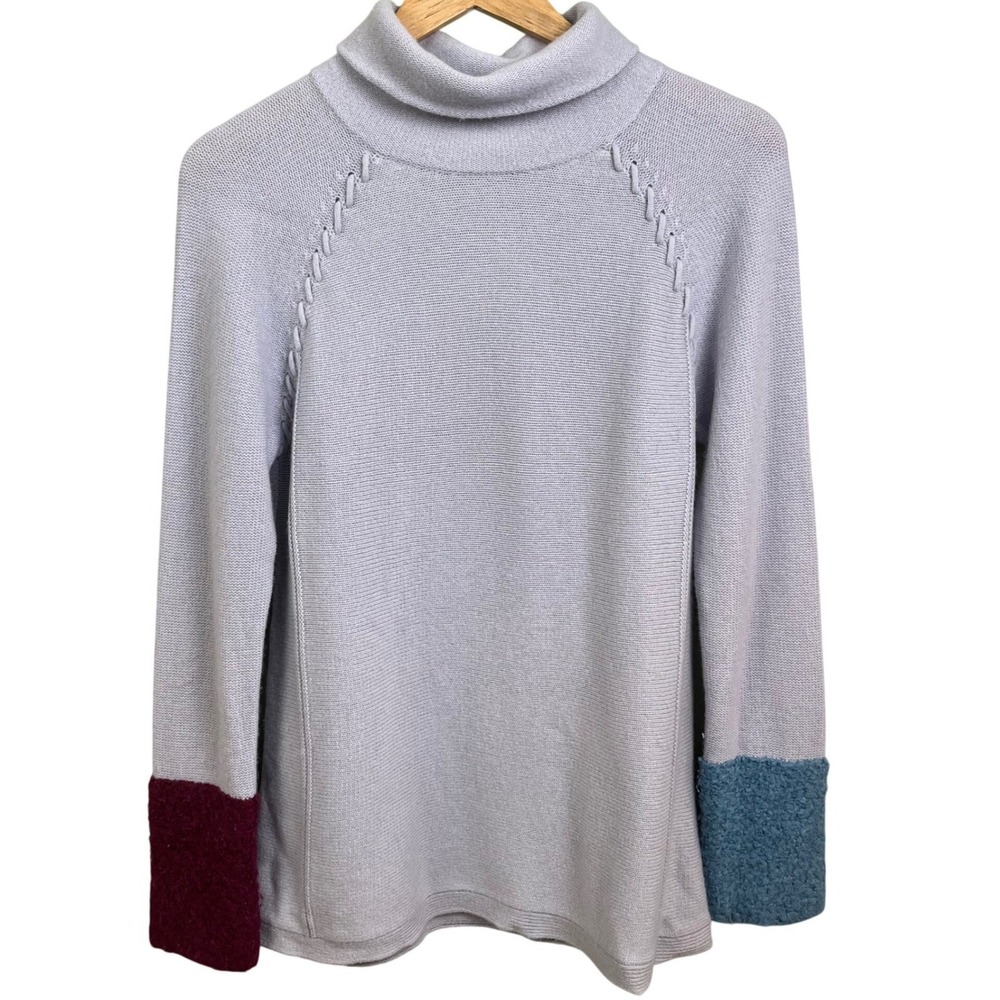 Lisa Todd Cuff Luck Cashmere‎ Colorblock Cuff Turtleneck Sweater Medium